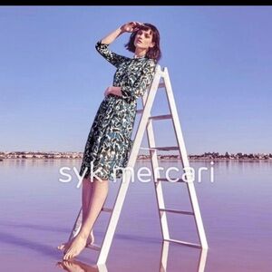 Ted Baker London  Colour By Numbers Elbera Crane MIDI Sheer Chiffon Dress